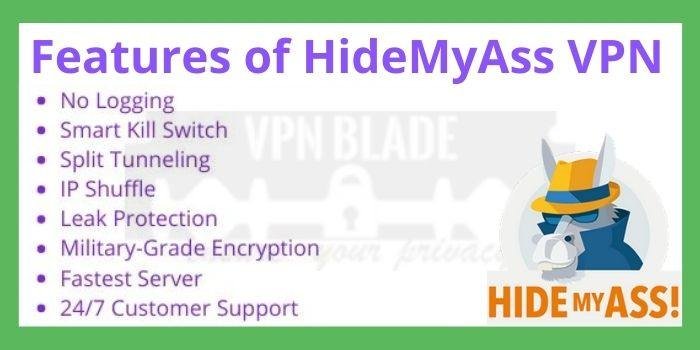 Features of HideMyAss VPN