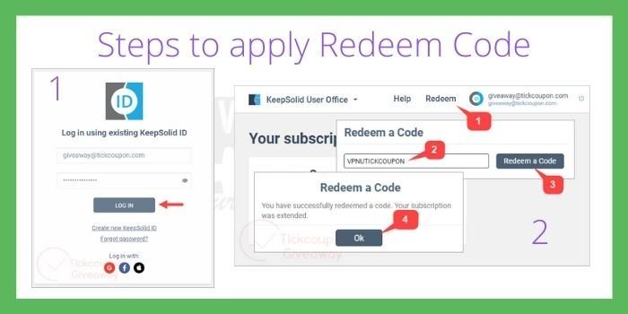 Steps to Apply KeepSolid VPN Unlimited Redeem Code