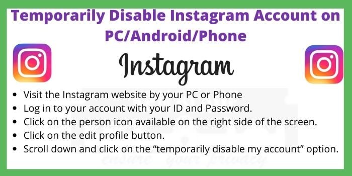 Temporarily Disable Instagram Account