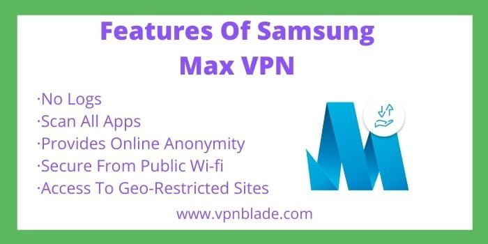 Features Of Samsung Max VPN