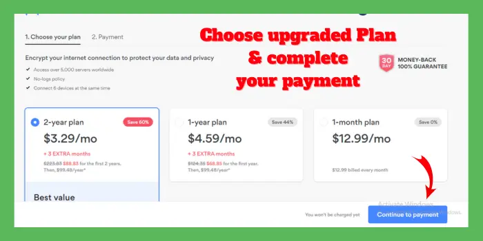 how to upgrade NordVPN plan