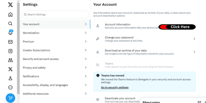 Twitter Account Settings