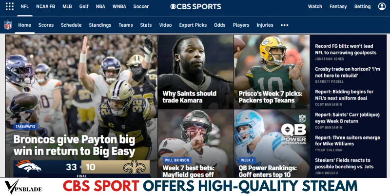 CBS Sport offers High-quality stream